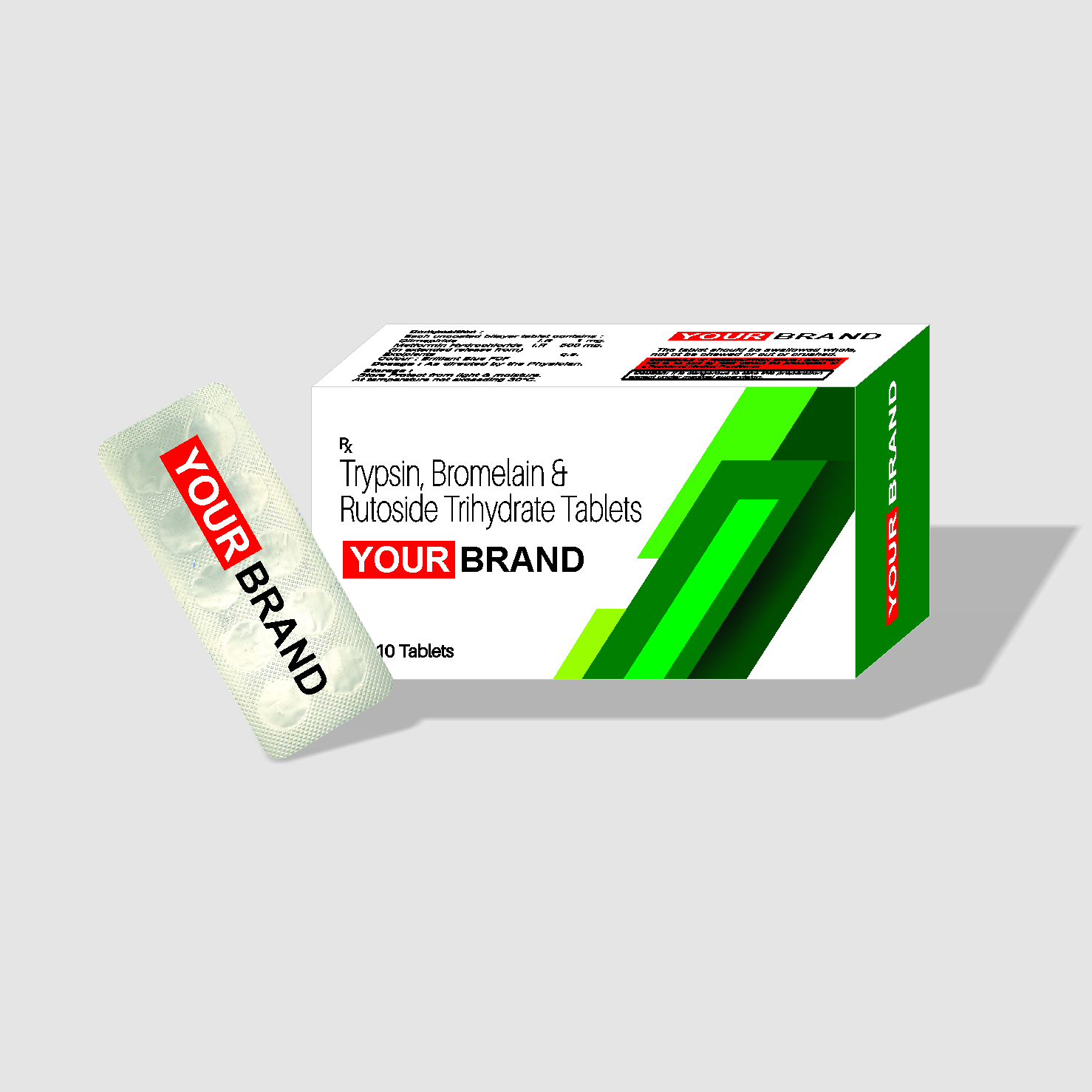 Trypsin, Bromelain & Rutoside Trihydrarte Tablet